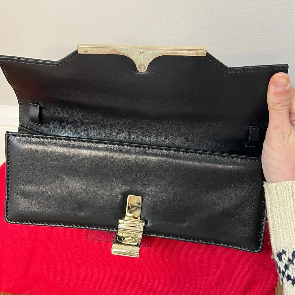 Valentino Garavani Colorblock Leather Shoulder Bag / Clutch w/ Box Dust Bag Tags